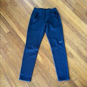 REI Black Fleece Sweatpants with Tapered Legs
